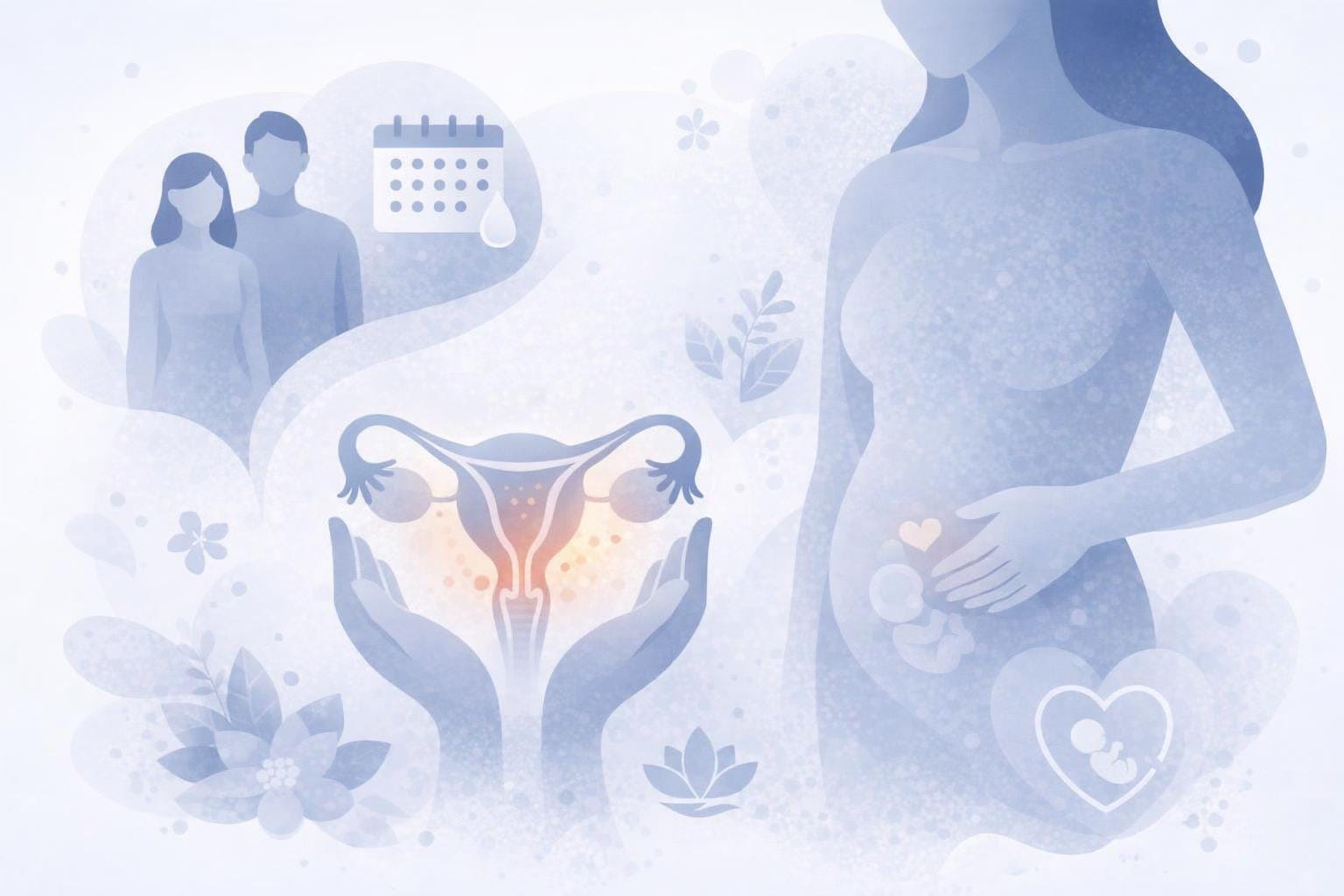 An illustrative collage of elements depicting fertility.